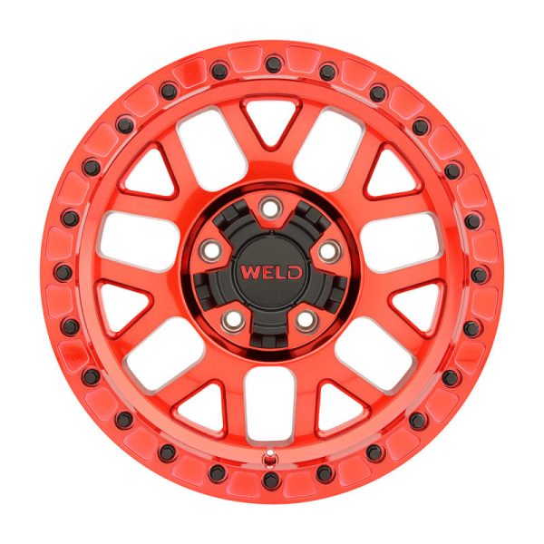 Weld Off-Road W905 17X9 Cinch Beadlock 6X135 6X139.7 ET-12 BS4.50 Candy Red   Red Ring 106.1 Online Hot Sale